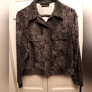 Womens Snake Print, Longsleeved Black, Blouse Size 12